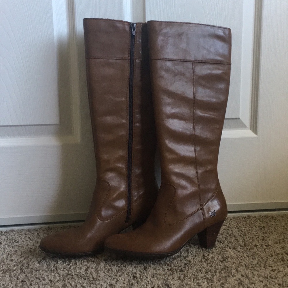 Born Mallory Heeled Boots Caramel Sz 8.5 - Picture 3 of 5